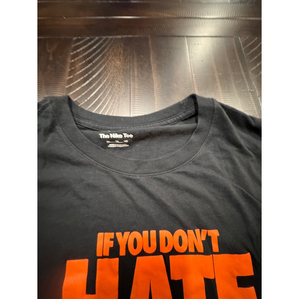 Nike Mens XL Black Orange Running Graphic T-Shirt Motivational Quote Tee - Picture 3 of 6